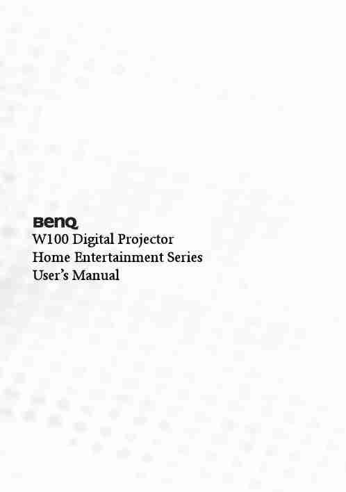 BenQ Projection Television W100-page_pdf